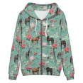 thumbnail image 4 of Vintage Hoodies for Womens Full Zip Up Drawstring Floral Graphic Print Hooded Sweatshirt Pullover Long Sleeve Pocket Fall Winter Casual Tops for Womens, 4 of 4