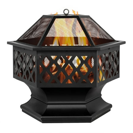Contemporary Fire Pit Wood Burning Fire Pit, 24