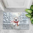 thumbnail image 4 of Playful Bulldog Welcomes Winter Snowy Day with Cardinal Bird Doormat Dog Lover Gifts Idea Indoor Outdoor Welcome Mat - 2017, 4 of 5