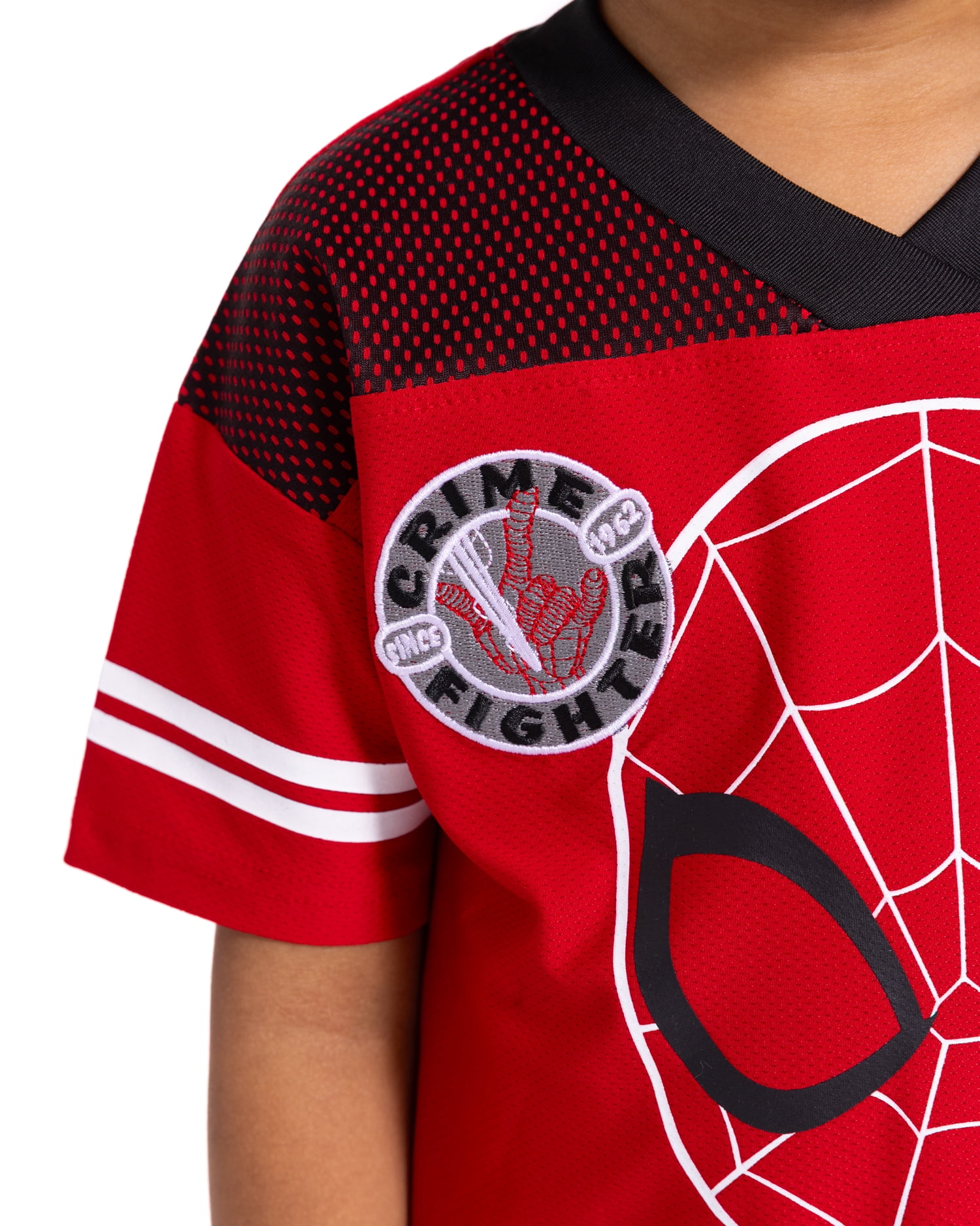 Spider-Man Toddler Boys V Neck Football Jersey and Shorts Set, 2 Piece, Sizes 12M-5T