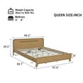 thumbnail image 5 of Christopher Knight Home Queen Size Bed Frame with Headboard, Solid Wood Platform Bed, Earthy Khaki, 5 of 8