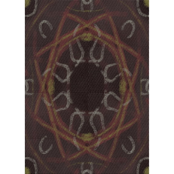 Ahgly Company Indoor Rectangle Patterned Black Brown Novelty Area Rugs, 8' x 12'