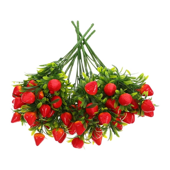 UEETEK Lifelike Artificial Strawberry Bouquets for Party Decor 5Pcs
