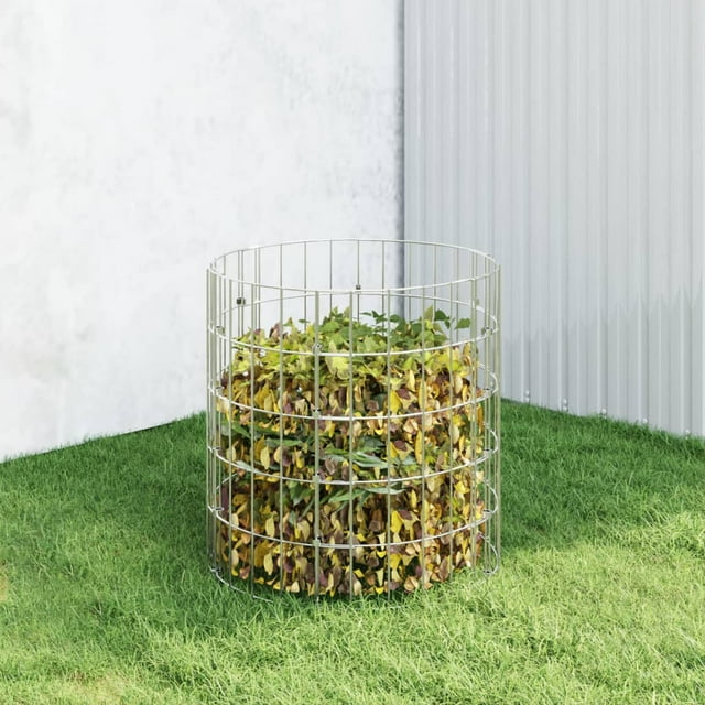 vidaXL Composteur de Jardin Ø50x50 cm Acier Galvanisé