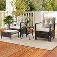 thumbnail image 4 of Costway 5 PCS Outdoor Furniture Set Rattan Chairs & Ottomans with Glass Topped Coffee Table Off White, 4 of 10