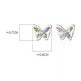 thumbnail image 2 of K-KED 925 Sterling Solid Silver Color Crystal Butterfly Stud Earrings Studs, 2 of 6