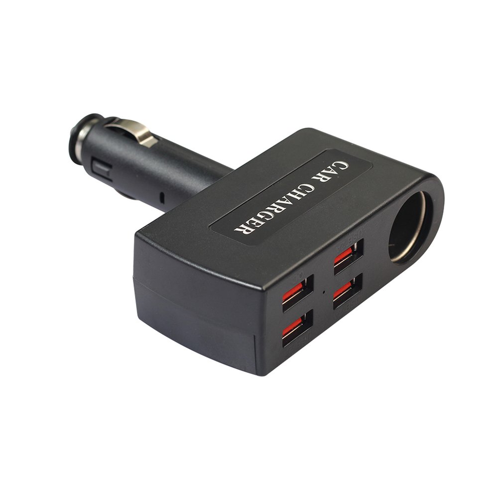 MultiPort 12V24V Car Charger 2 Cigarette Lighter Sockets 2 Usb Ports