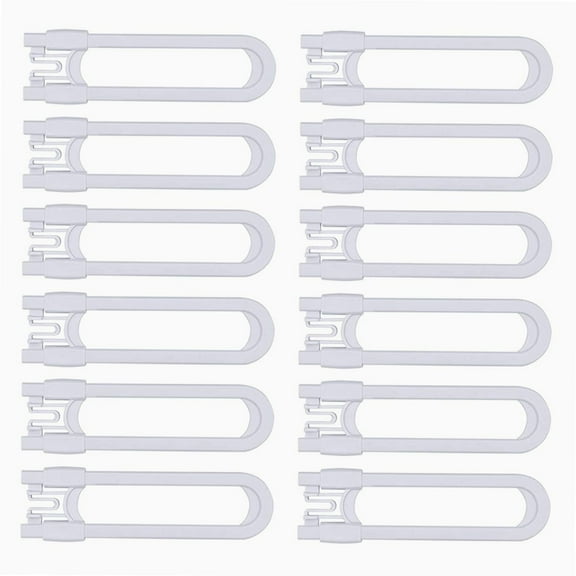Sliding Cabinet Child Safety Locks- U Slide Door Locking for Childproof Safe Latch & Baby Proofing Lock for Wardrobe,Kitchen,Bathroom,Drawer,Fridge,Cupboard Doors Knobs & Handles(12Pcs White)