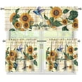thumbnail image 2 of Sunflower Hummingbird Kitchen Curtains and Valances Removable and Washable 3 Piece Kitchen Curtain 24 Inch Length Rod Pocket Rv Curtains for Coffee Living Room (54"x18"+27.5"x24"x2), 2 of 5