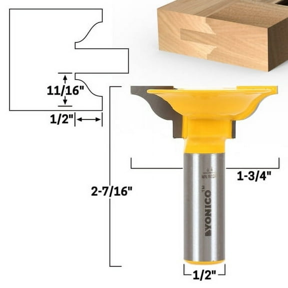 Entry Door Tenon Cutter Router Bit 1/2" Ogee - 1/2" Shank - Yonico 12165