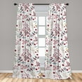 thumbnail image 2 of Christmas Window Curtains, Watercolor Style Winter Branches and Berries New Year Themed Pattern, Lightweight Decor 2-Panel Set with Rod Pocket, Pair of - 28"x84", Pale Maroon Grey Teal, by Ambesonne, 2 of 3