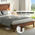 thumbnail image 4 of Gymax Walnut Queen Size Bed Frame Platform Slat High Headboard Bedroom Rubber Wood Leg, 4 of 6