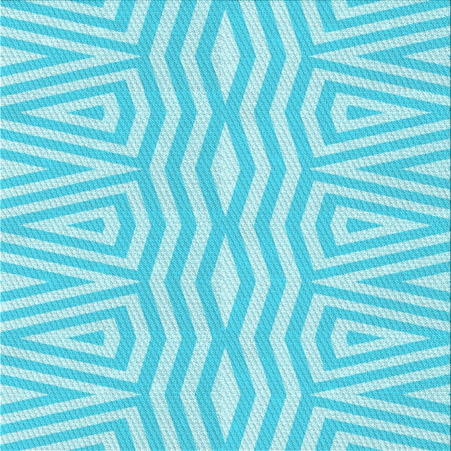 Ahgly Tapis d'Intérieur Lavable en Machine Carré Transitionnel Bleu Diamant Bleu, 6 Pieds Carré