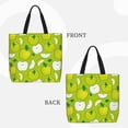 thumbnail image 3 of Naloa Green Apple Tote Bag for Women, Foldable Tote Bag With Zipper, Large Shoulder Bag, Top Handle Handbag for Travel, Work, Shopping, 3 of 9