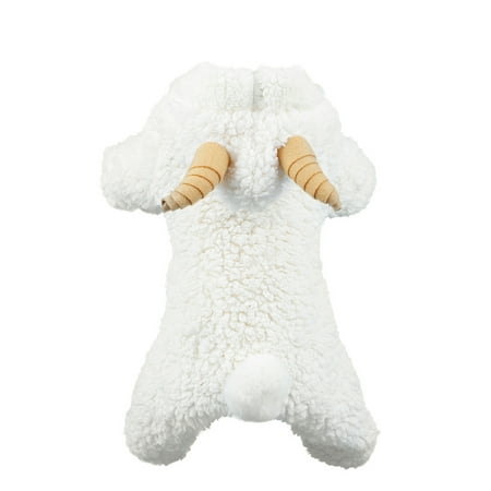 Soft Warm Dog Pet Clothes Apparel Hoodie Coral Fleece Small Dogs Puppy Coat Four Legs Design Lovely Sheep Cosplay
