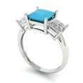 thumbnail image 2 of Clara Pucci 14K White Gold 2.5ct Turquoise Three-Stone Ring for Women, 2 of 8