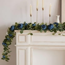 BiFandian Artificial Flowers Garland, Vintage Fake Flower Peony Rose Vine, Greenery Decorative Wall Hanging Plant for Wedding Arch Door Arrangement, Christmas Party Garland Decor