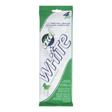 Excel White Sugar-Free Gum, Spearmint, 4-Pack {Imported from Canada}