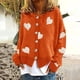 thumbnail image 2 of Moda mujer manga larga cárdigan estampado otoño Casual abrigo blusa Top Fridja  BV0+3496, 2 of 8