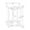 thumbnail image 2 of CorLiving Fort Worth Engineered Wood Round Top Indoor Side Table with C-Shaped Steel Base, Black Marbled, 2 of 5