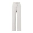 thumbnail image 5 of Womens Fashion Two Piece Suit - Padded V Neck Top & Trousers, Solid Color Casual Outfit for Autumn/Winter, 5 of 6