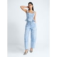 thumbnail image 2 of Devil Wears Prada Scoop Collection Women’s Peplum Hem Denim Top, Sizes 0-22W, 2 of 5