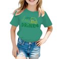 thumbnail image 1 of PMVFHDE T-Shirts Graphiques pour Filles Hauts Mignons pour Filles T-Shirts Filles Manches Courtes Hauts Maillot de Bain Filles Imprimé St. Pat Col Rond Manches Courtes pour Filles Multicolore, 6-7 Ans, 1 of 3
