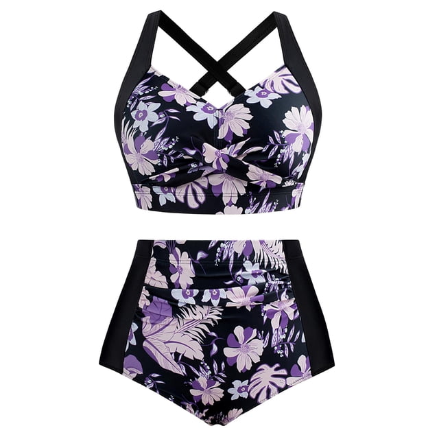 Set de bikini Hanna Nikole para mujer, talla grande, color morado
