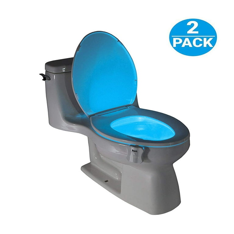 Toilet Night Light (2 Packs), 8-Color Led Motion Activated Toilet