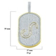 thumbnail image 4 of Mens 14K Gold Finish Baguette/Round Cut Simulated Diamond Initial Letters Alphabet " S " Pendent Charm 2'', 4 of 5