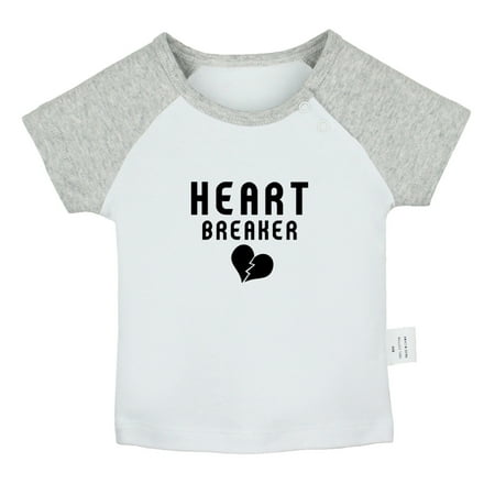 

Heartbreaker Funny T shirt For Baby Newborn Babies T-shirts Infant Tops 0-24M Kids Graphic Tees Clothing (Short Gray Raglan T-shirt 18-24 Months)