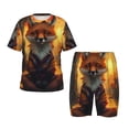 thumbnail image 1 of Balery Sunset Maple Tree Fox Conjunto de Pijama Infantil de Manga Corta con Estampado – Ropa de Dormir de Algodón Suave-Large, 1 of 6