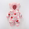 thumbnail image 4 of Onesies Boy Girl Coats Cow Prints Hooded Polyester Romper Gender Neutral Baby Clothes Pink 9 Months-12 Months, 4 of 4