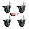 thumbnail image 2 of 3.5 Inch Thermo Rubber Swivel 7/16 Inch Grip Ring Stem Caster Set with Brake, 2 of 2