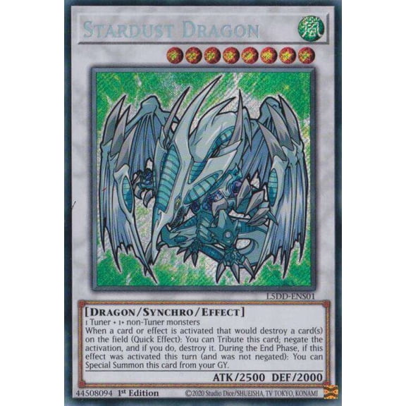 YuGiOh Legendary Decks 5Ds Secret Rare Stardust Dragon L5DD-ENS01