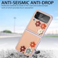thumbnail image 5 of for Samsung Galaxy Z Flip 4 Flower Cute Case, Applique Design Slim Thin PU Leather & Crystal Hard PC Shockproof Protective Phone Cover Case for Samsung Z Flip 4 LTH Khaki, 5 of 7