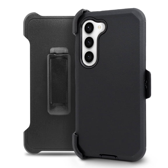 Thousand Gear Compatible with Samsung Galaxy S23 5G Case SM-S911, Belt Clip Holster Built-in Screen Protector Kickstand Rugged Shockproof Full Body Cover, Black