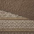 thumbnail image 4 of Blue/Brown King 5-Piece Jacquard Bedspread Set - Paisley Design with Decorative Pillows, 4 of 11