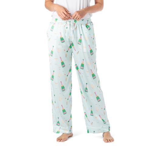 Hello Mello Boots & Bubbles Satin Pajama Pants, Best of the Brunch Medium/Large (Women's)