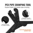 thumbnail image 2 of VEVOR PEX Pipe Crimping Tool Kit, Pro Press Crimper for 3/8", 1/2", 3/4" Crimp Rings, with 3 Jaw Dies, PEX Tubing Cutter, Go/No-Go Gauge, Copper Ring Removal Tool, Meets ASTM F1807 Standards, 2 of 9