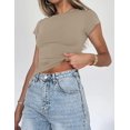 thumbnail image 2 of Crop Workout Tops for Women Pack Summer Short Sleeve Gym Athletic Compression Shirts Cute Tight Basic Tops Tee, 2 of 6