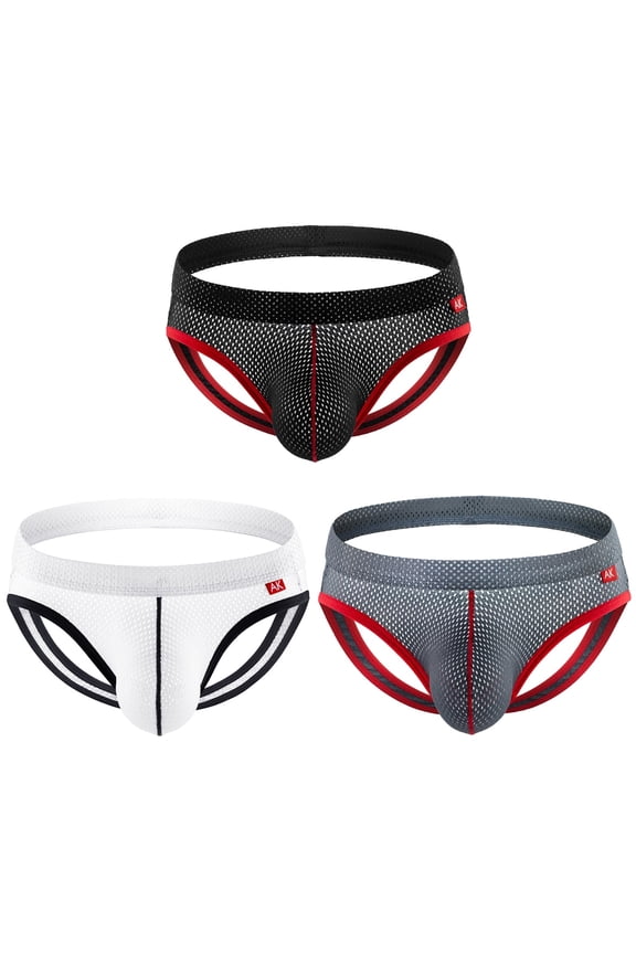 Mens Jockstrap Underwear Mesh Athletic Supporter for Men,3Pack