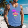 thumbnail image 4 of Gifts for Men! LINGLANG Mens Hawaiian Beach Tank Top Palm Tree Print Sleeveless Summer Casual Shirt, 4 of 4