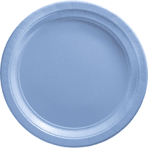 ELEGANI Pastel Blue Paper Dinner Plates 20ct – 10" Round Disposable Plates for Parties, Weddings & Special Events