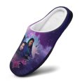 thumbnail image 3 of Descendants Characters Women's Fuzzy Slippers Lightweight Anti-slip Rubber Sole Slippers Winter Warm Cotton House Open Back Slippers Closed Toe Slippers, 3 of 8