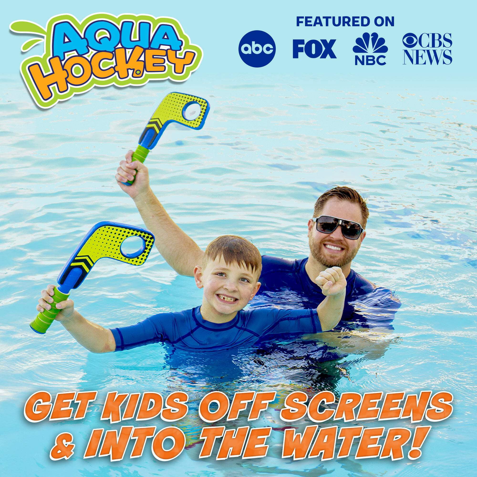 Aqua Hockey Mini Sticks Water Game - 2 Pack - Refresh Sports