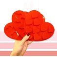 thumbnail image 5 of JM 3 moldes de silicona para chocolate, forma de corazón, antiadherentes, moldes de cocina, bandejas para cubitos de hielo para hacer pasteles, caramelos, bolas de goma, gelatina, muffins, magdalenas, color rojo JM, 5 of 5