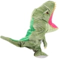 thumbnail image 4 of Dinosaur Hand Puppet Toy Green Plush Biting Finger Game with Realistic Expressions for Home, 4 of 5