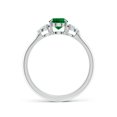 thumbnail image 2 of ANGARA Lab Grown Oval Emerald and Pear Diamond Three Stone Engagement Ring for Women in 14K White Gold (Size-7x5mm) | May Birthstone, Anniversary, Jewelry Gift for Women | Lab-Grown Emerald Ring, 2 of 9