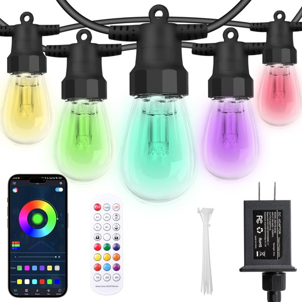 Cadena de luces para exteriores CAWWS de 75 pies con 30 LED RGBW regulables